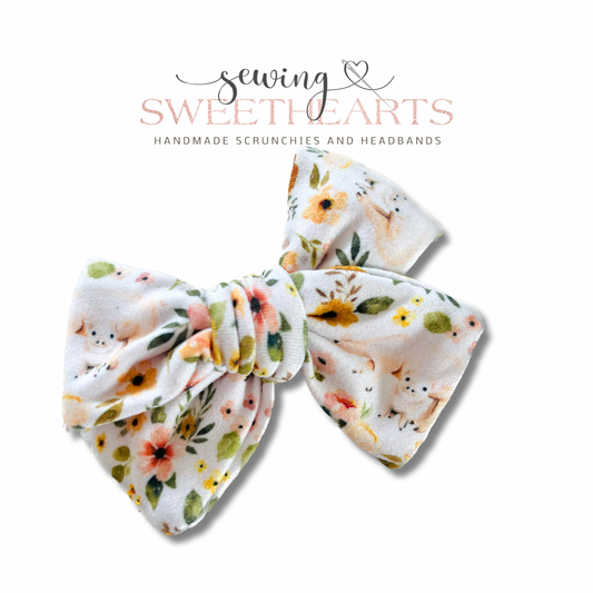 Floral Piggies Bow  Sewing Sweethearts   