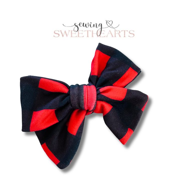 Buffalo Red Plaid Bow Sewing Sweethearts