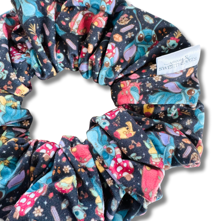 Cottagecore Blue Alien Scrunchie Sewing Sweethearts