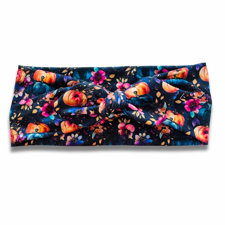 Pumpkin Night Garden Sweetheart Headband (or removable tie option) Sewing Sweethearts Sweetheart with Removable Tie