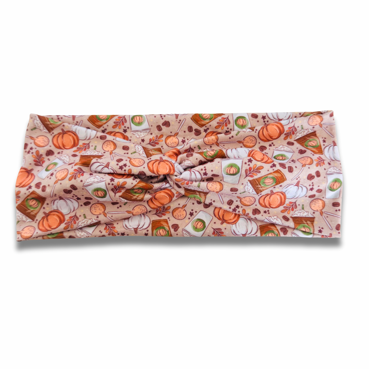 Pumpkins & Coffees Sweetheart Headband (or removable tie option) Sewing Sweethearts Sweetheart