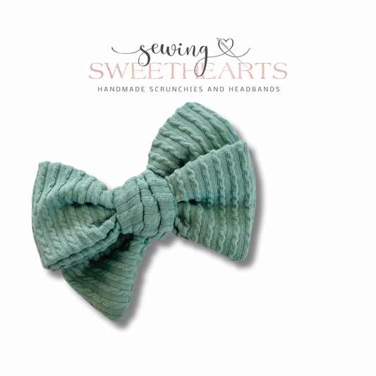 Light Sage Wavy Rib Bow Sweet Minis Sewing Sweethearts   