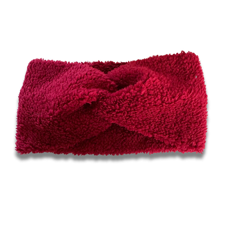 Cranberry Sherpa Headband Sewing Sweethearts