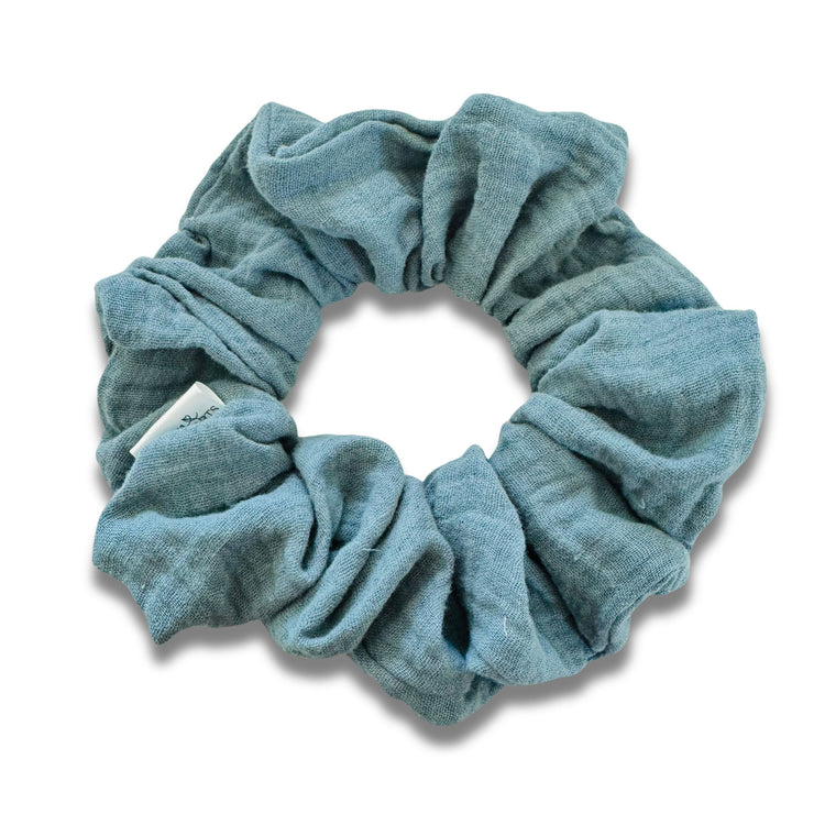 Dusty Blue Muslin Scrunchie Sewing Sweethearts