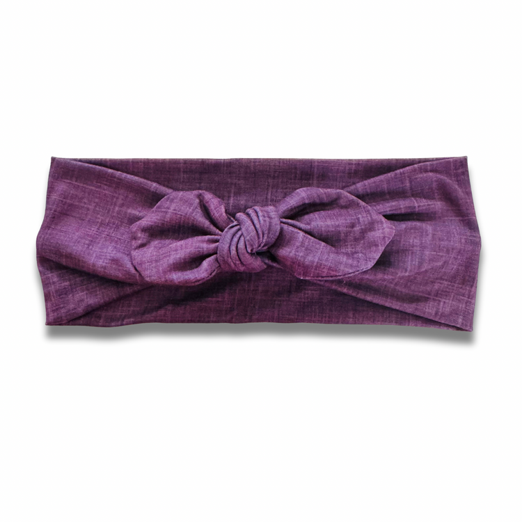 Plum Linen Style Sweetheart Headband (or removable tie option) Sewing Sweethearts Sweetheart with Removable Tie