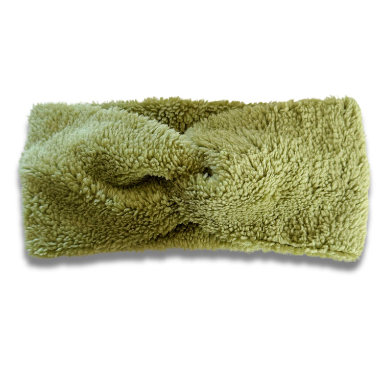 Sage Sherpa Headband Sewing Sweethearts