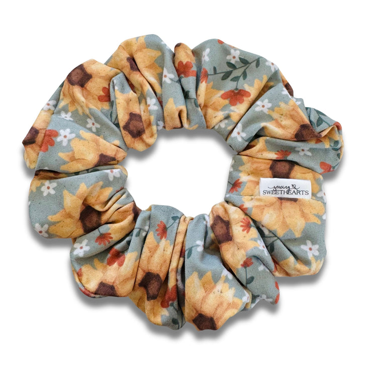 Harvest Sunflowers Scrunchie Sewing Sweethearts