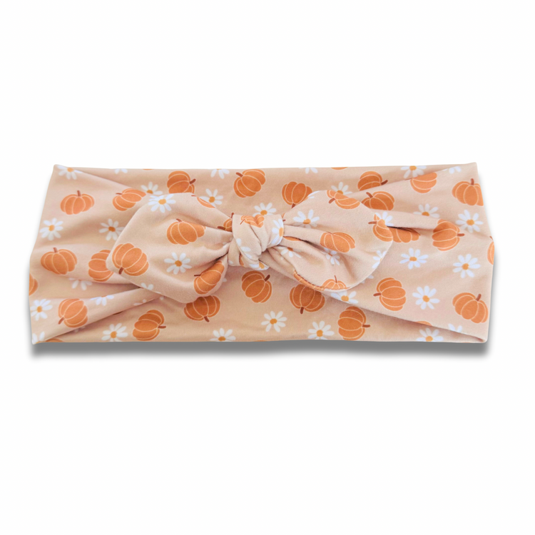 Pumpkins & Daisies Sweetheart Headband (or removable tie option) Sewing Sweethearts Sweetheart with Removable Tie