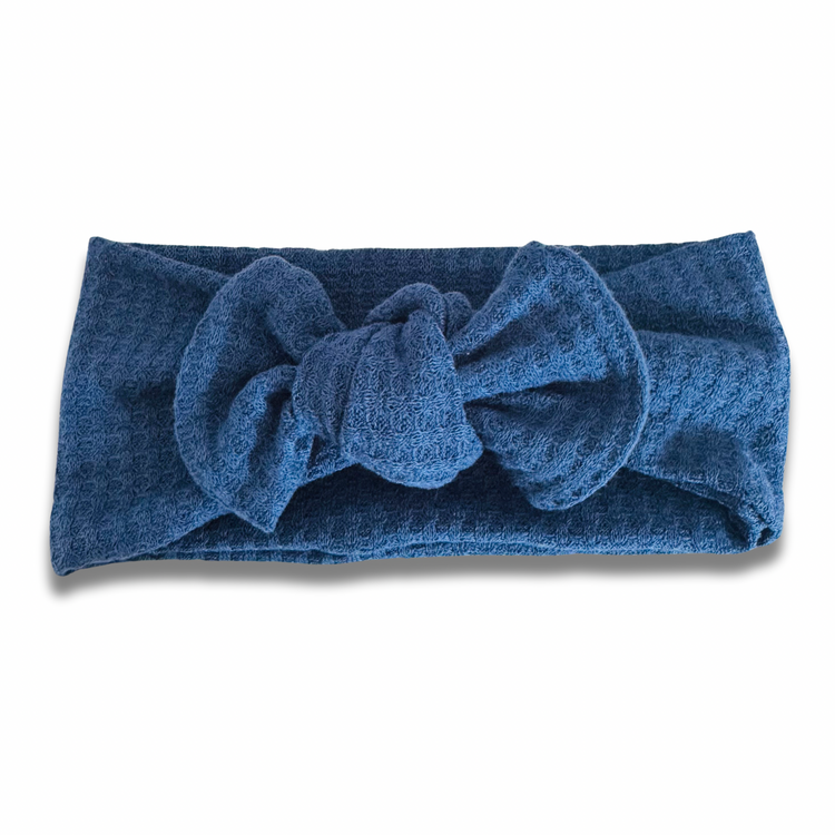 Denim Blue Waffle Knit Sweetie Headband Sewing Sweethearts