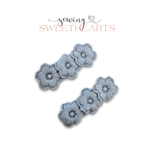 Blue Floral Clip Set  Sewing Sweethearts   