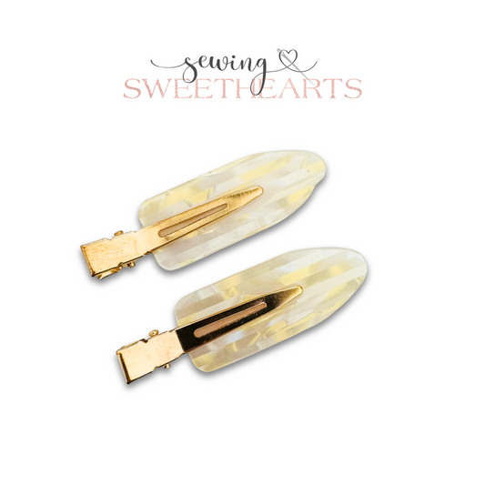 Golden White Side Clip  Sewing Sweethearts   