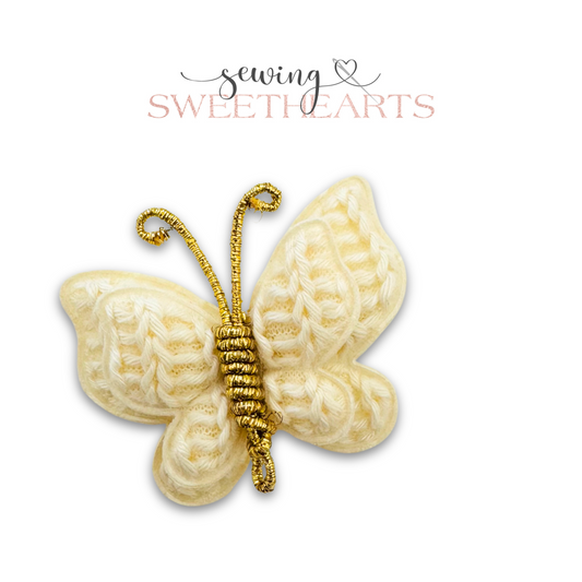 Cream Butterfly Clip  Sewing Sweethearts   