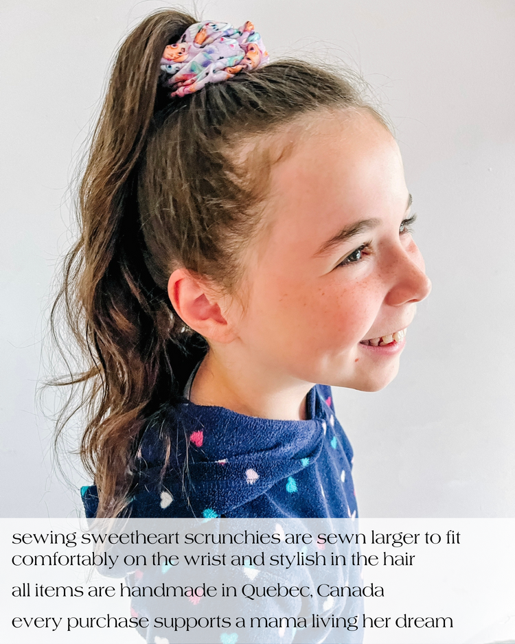 Teal Blooms Scrunchie Sewing Sweethearts