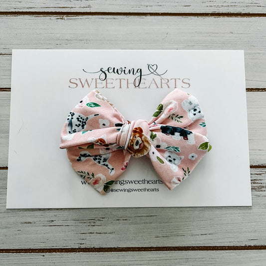 Pink Pups Bow Sweet Minis Sewing Sweethearts   