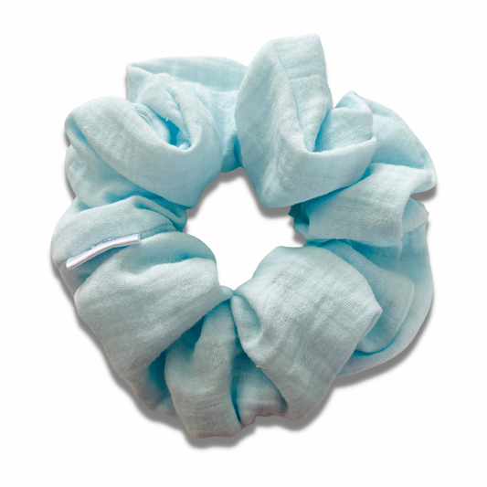 Baby Blue Muslin Scrunchie Scrunchies Sewing Sweethearts   