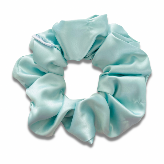 Minty light blue Silky Satin Scrunchie Scrunchies Sewing Sweethearts   