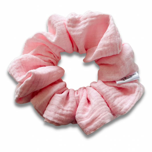 Baby Pink Muslin Scrunchie Scrunchies Sewing Sweethearts   