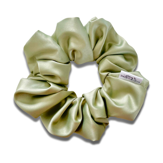 Sage Silky Satin Scrunchie Scrunchies Sewing Sweethearts   