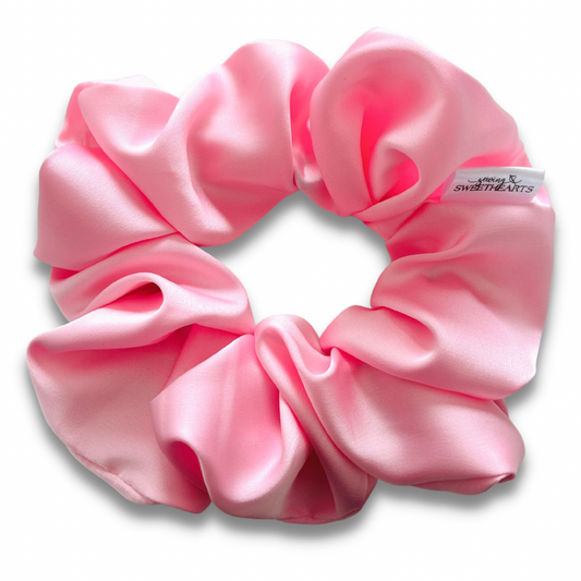 Baby Pink Silky Satin Scrunchie Scrunchies Sewing Sweethearts   