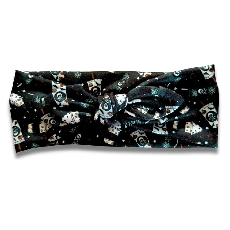 Haunted Lattes Sweetheart Headband (or removable tie option) Sewing Sweethearts Sweetheart with Removable Tie