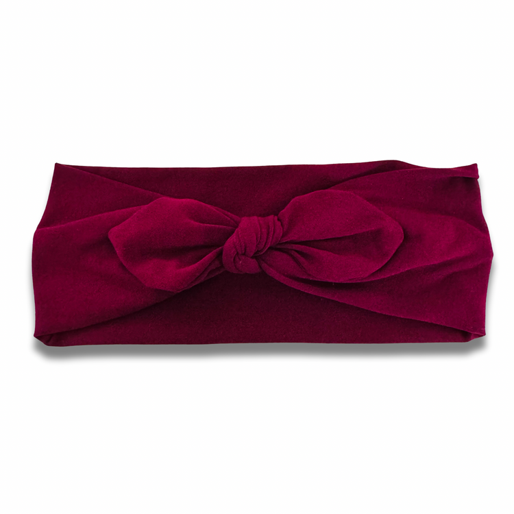 Dark Wine Sweetheart Headband (or removable tie option)