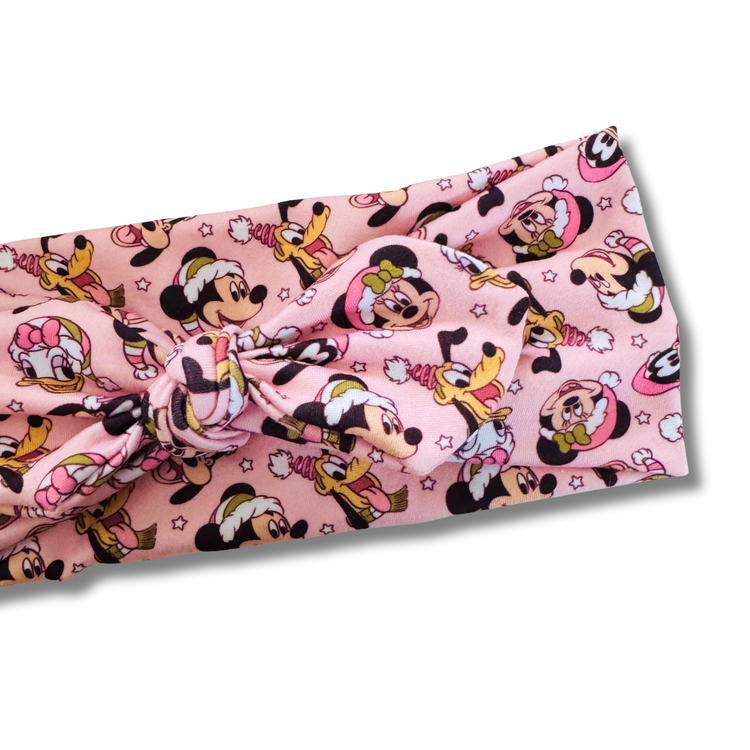 Pink Mouse Christmas Sweetheart Headband (or removable tie option)