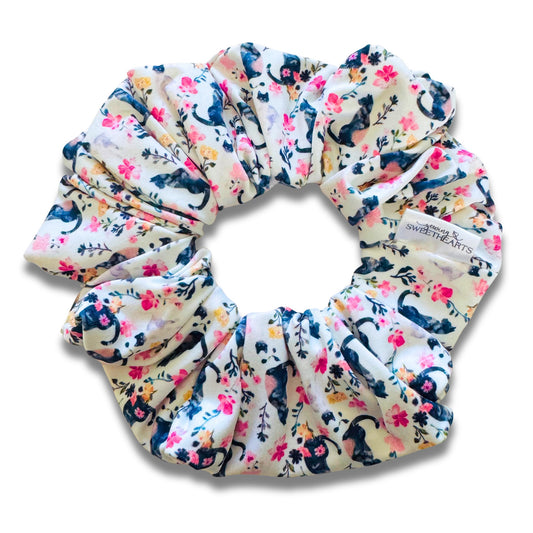Floral Cats Scrunchie Sewing Sweethearts