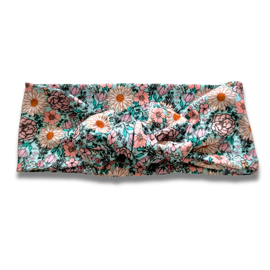 Aqua Daisies Sweetie Headband Sewing Sweethearts