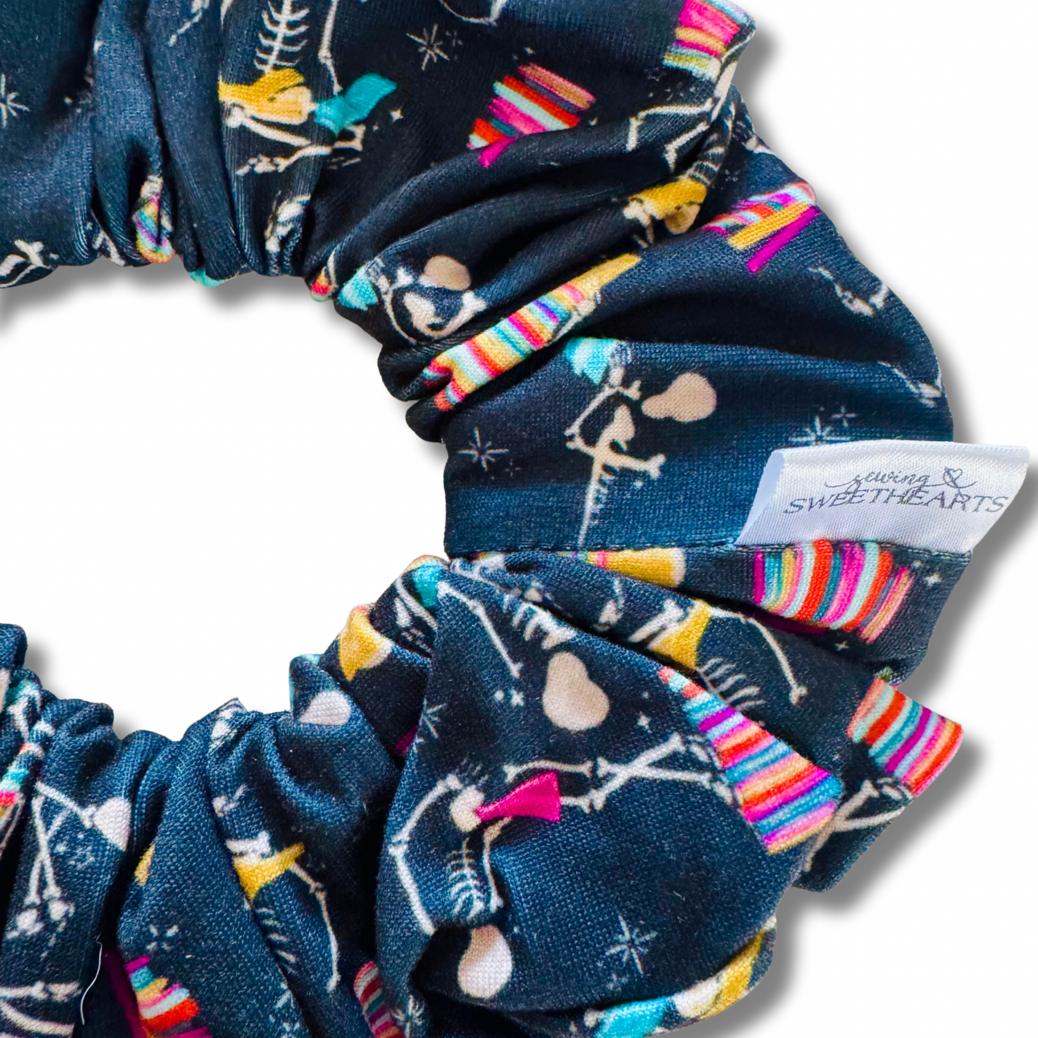 Bookish Skeletons Scrunchie Sewing Sweethearts