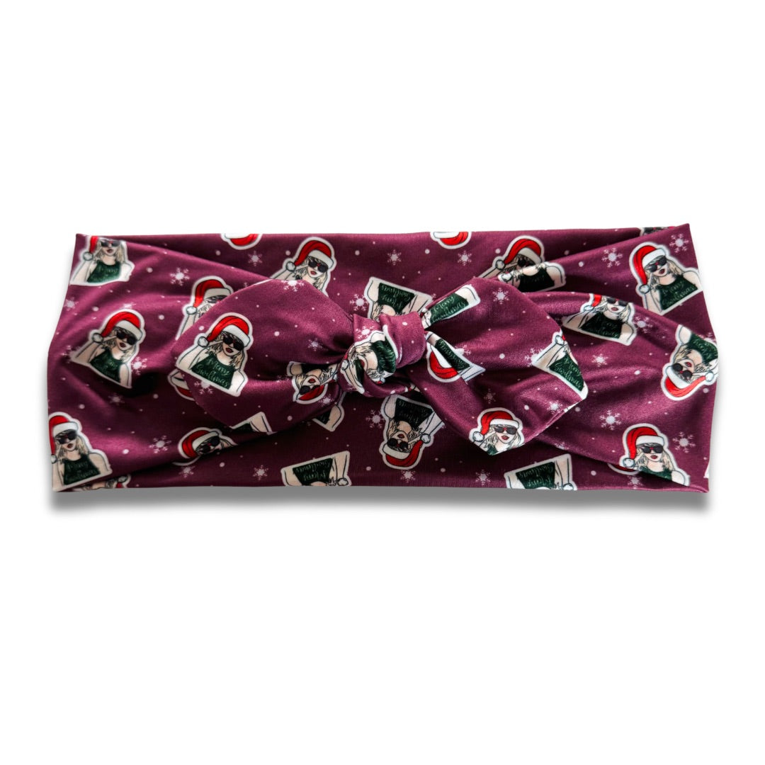 Christmas Popstar Sweetheart Headband (or removable tie option)  Sewing Sweethearts Sweetheart with Removable Tie  