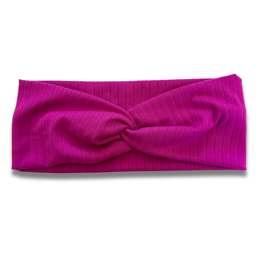 Magenta Ribbed Sweetheart Headband (or removable tie option) Sewing Sweethearts Sweetheart