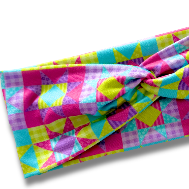 Neon Patchwork Sweetheart Headband Sewing Sweethearts