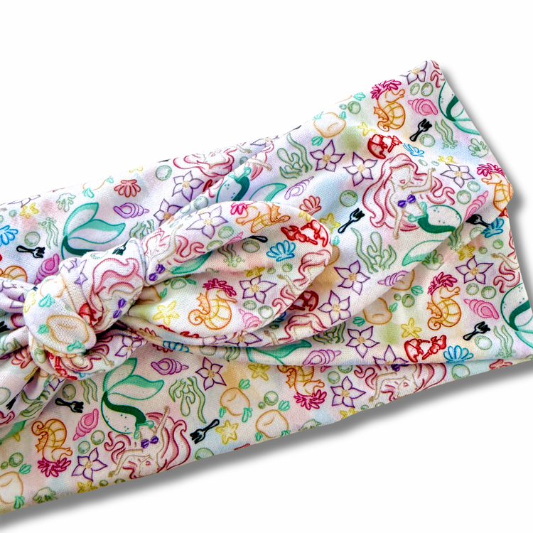Mermaid Princess Outline Sweetheart Headband (or removable tie option) Sewing Sweethearts