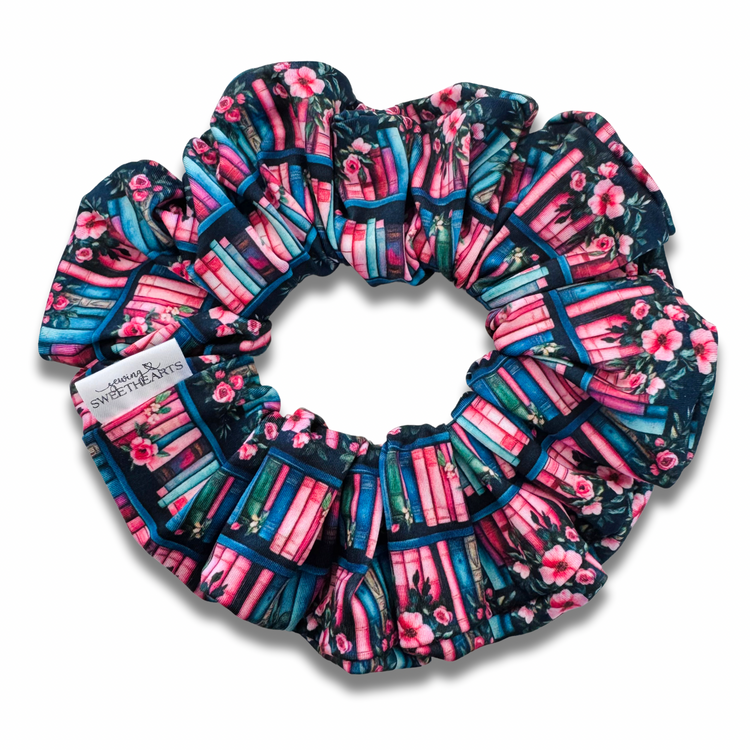 Navy & Pink Library Scrunchie Sewing Sweethearts