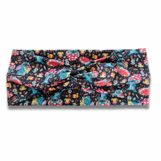 Cottagecore Blue Alien Sweetheart Headband (or removable tie option) Sewing Sweethearts Sweetheart