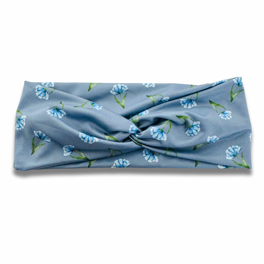 Steel Blue Flowers Sweetheart Headband Sewing Sweethearts