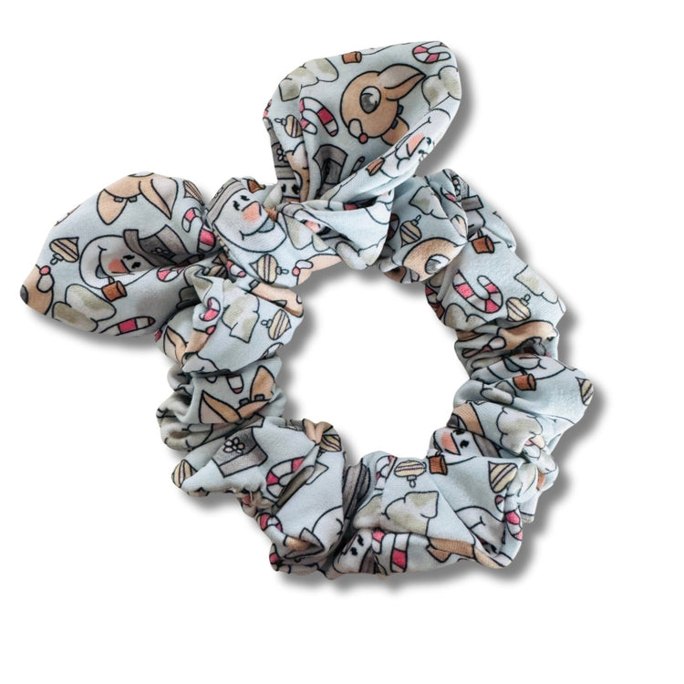 Classic Reindeer & Snowman Bow Scrunchie Sewing Sweethearts