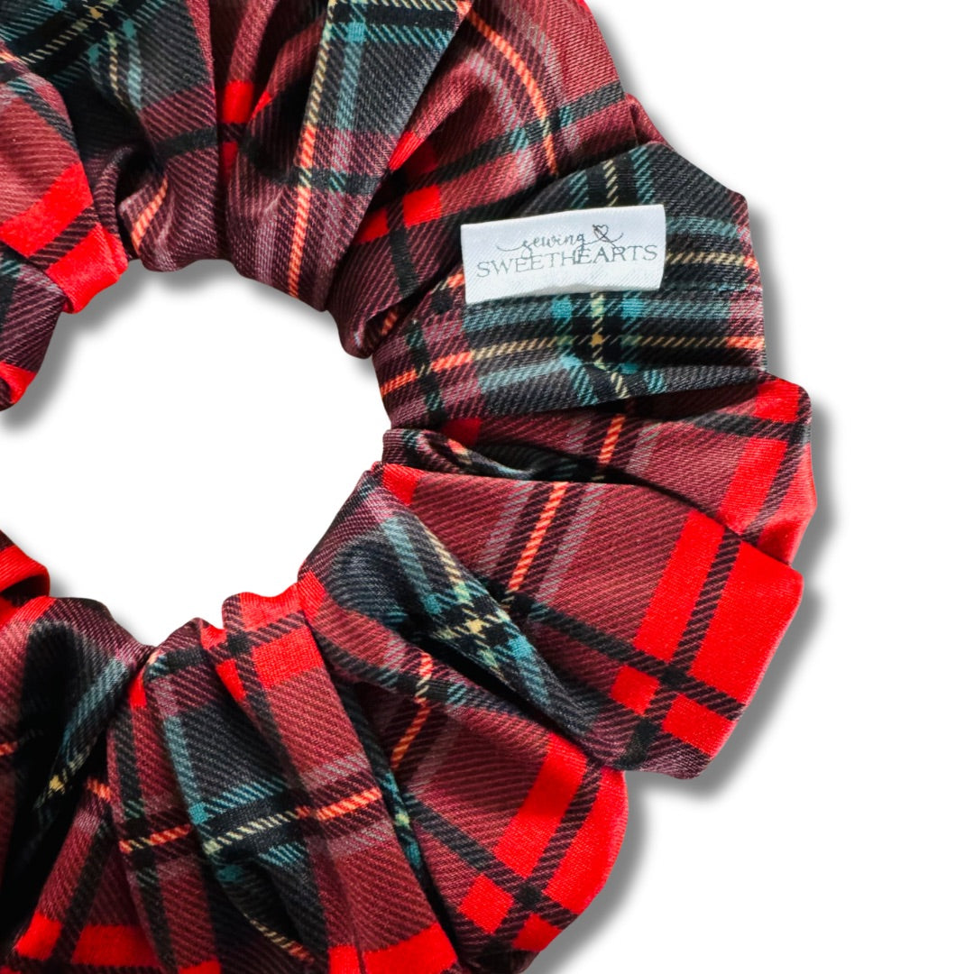 Red Christmas Plaid Scrunchie  Sewing Sweethearts   