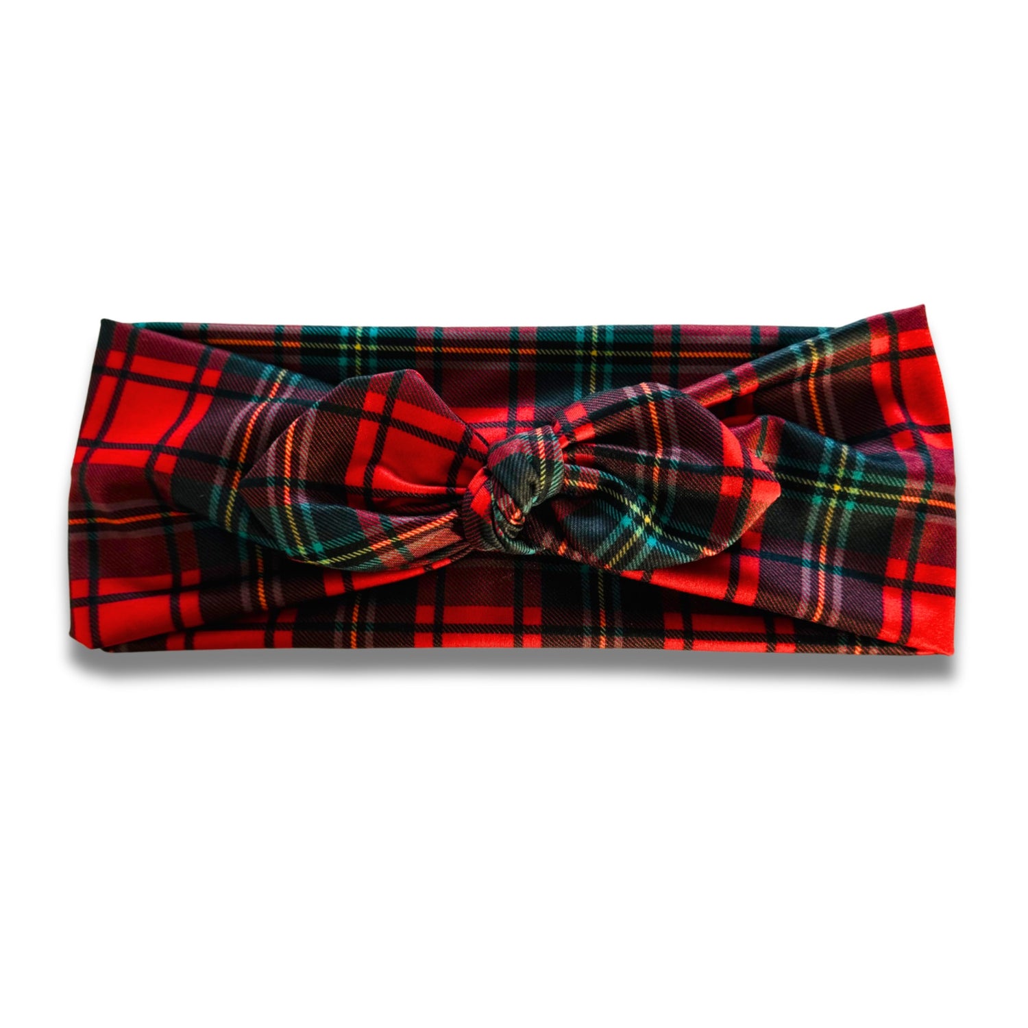 Red Christmas Plaid Sweetheart Headband (or removable tie option) Sewing Sweethearts Sweetheart with Removable Tie