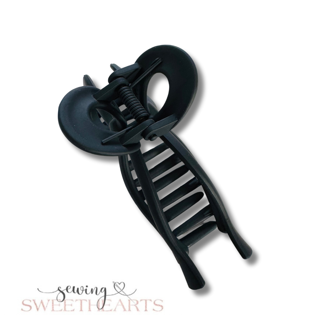 Black Bow Claw Clip Sewing Sweethearts
