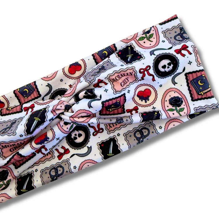 Morally Grey Sweetheart Headband (or removable tie option) Sewing Sweethearts
