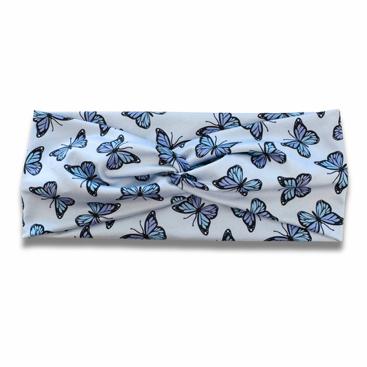 Purple Butterflies Sweetheart Headband (or removable tie option) Sewing Sweethearts Sweetheart