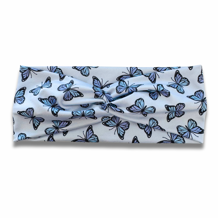 Purple Butterflies Sweetheart Headband (or removable tie option) Sewing Sweethearts Sweetheart