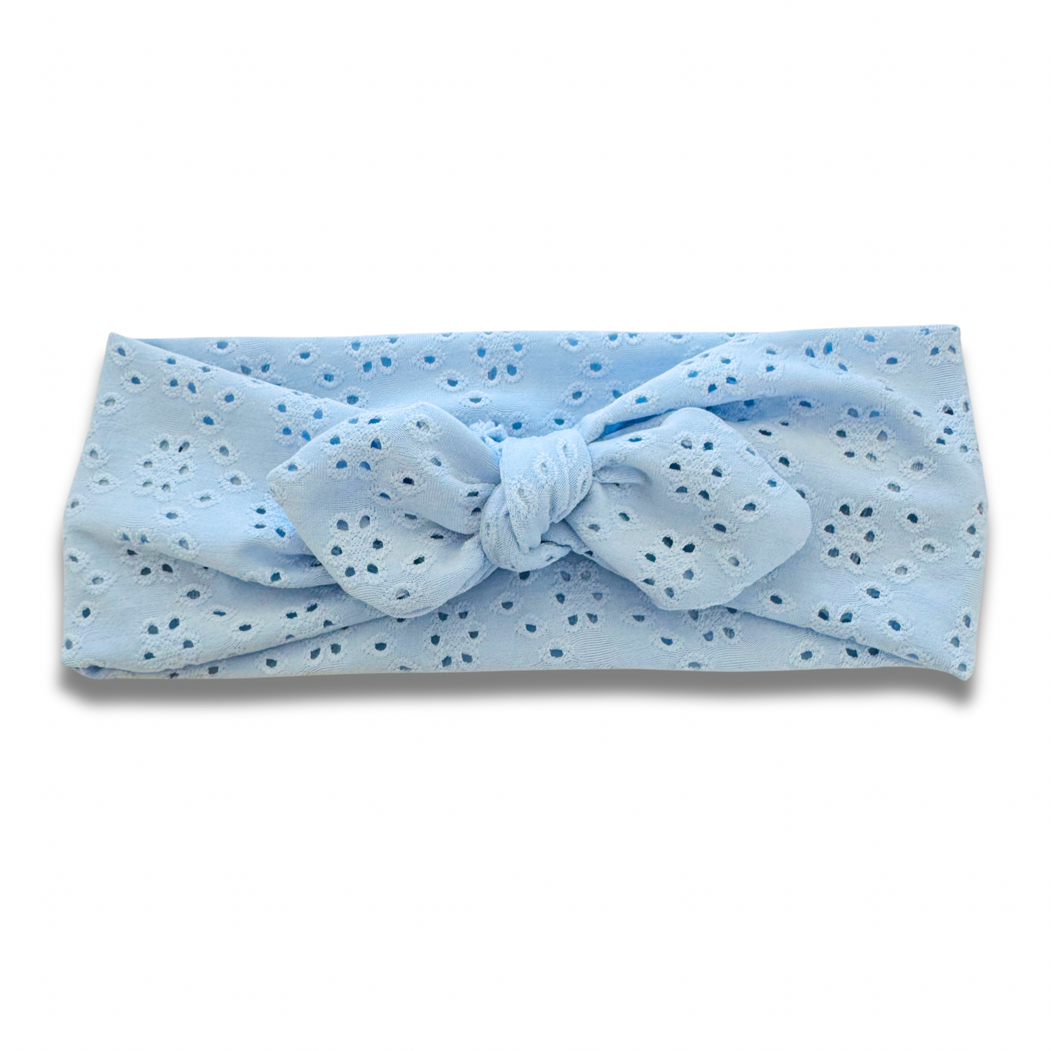 Light Blue Eyelet Sweetheart Headband (or removable tie option) Sewing Sweethearts Sweetheart with Removable Tie