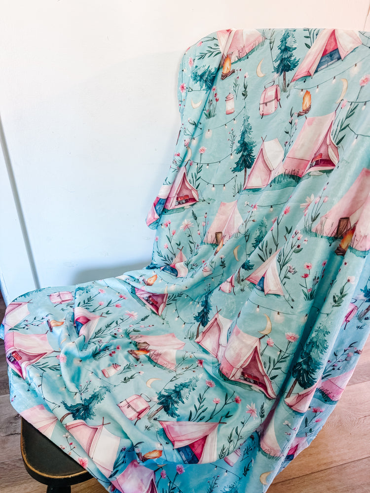 Camping Tents Minky Blanket PREORDER (~4 weeks before shipping) Sewing Sweethearts