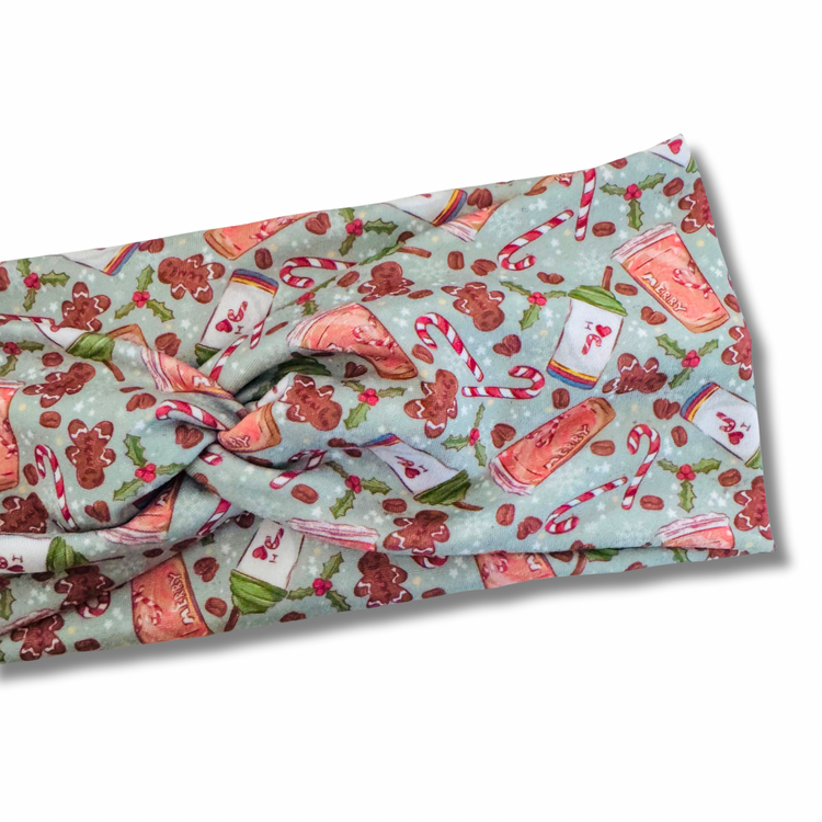 Christmas Cafe Sweetheart Headband (or removable tie option)