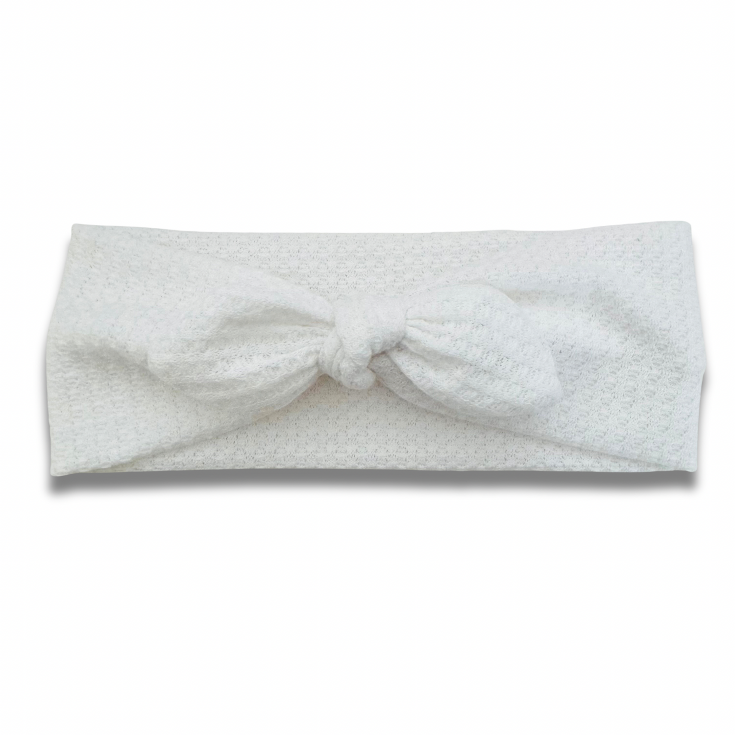 White Waffle Knit Sweetheart Headband (or removable tie option) Sewing Sweethearts Sweetheart with Removable Tie