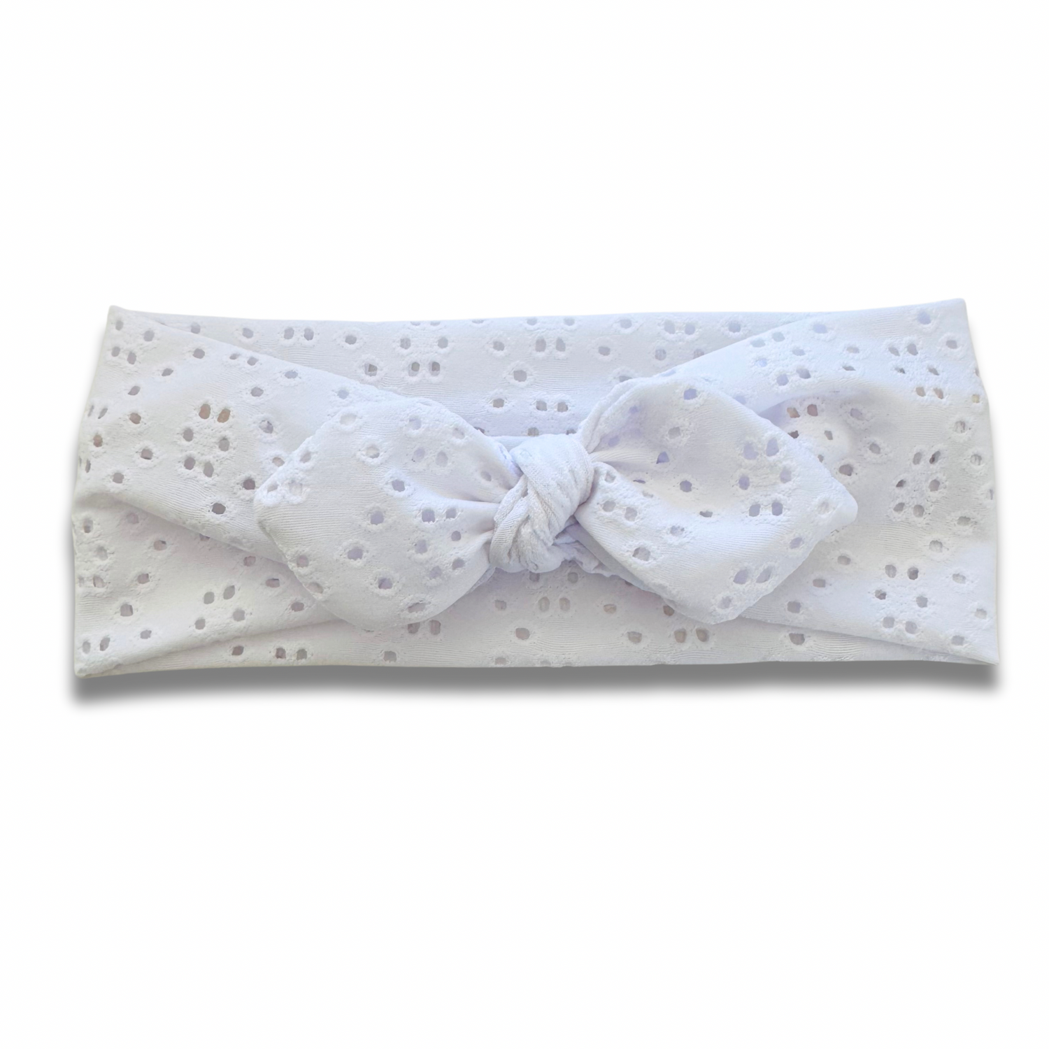 White Eyelet Sweetheart Headband (or removable tie option) Sewing Sweethearts Sweetheart with Removable Tie