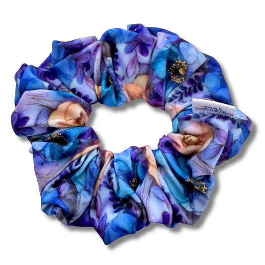 Indigo Petal Garden Scrunchie Sewing Sweethearts