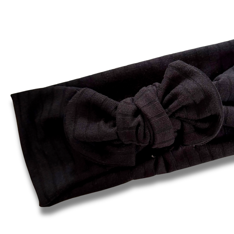 Black Ribbed Sweetie Headband Sewing Sweethearts